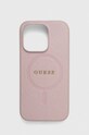 Guess etui na telefon iPhone 14 Pro 6.1 na telefon różowy GUHMP14LPSAHMCP
