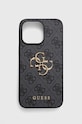 Puzdro na mobil Guess iPhone 15 Pro Max 6.7 nášivka sivá GUHCP15X4GMGGR