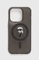nero Karl Lagerfeld custodia per telefono iPhone 15 Pro 6.1 Unisex