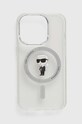 Karl Lagerfeld etui na telefon iPhone 15 Pro 6.1 na telefon transparentny KLHMP15LHFCKNOT