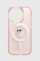 Puzdro na mobil Karl Lagerfeld iPhone 15 Pro 6.1 na mobil ružová KLHMP15LHFCCNOP