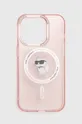 różowy Karl Lagerfeld etui na telefon iPhone 15 Pro 6.1 Unisex