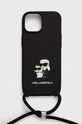 Θήκη κινητού Karl Lagerfeld iPhone 15 6.1 για τηλέφωνο μαύρο KLHCP15SSAKCPSK