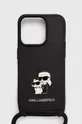 črna Etui za telefon Karl Lagerfeld iPhone 15 Pro 6.1 Unisex