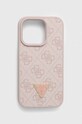 Puzdro na mobil Guess iPhone 15 Pro 6.1 na mobil ružová GUHCP15LP4TDPP