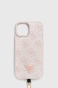 Чохол на телефон Guess iPhone 15 6.1 для телефону рожевий GUHCP15SP4TDSCPP