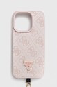 Guess Husă pentru telefon iPhone 15 Pro 6.1 pentru telefon roz GUHCP15LP4TDSCPP