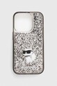 Puzdro na mobil Karl Lagerfeld iPhone 15 Pro 6.1 nášivka priesvitná KLHCP15LLKCNSK