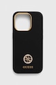Guess Husă pentru telefon iPhone 15 Pro 6.1 pentru telefon negru GUHCP15LM4DGPK