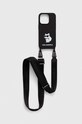 Karl Lagerfeld etui na telefon iPhone 15 Pro 6.1 na telefon czarny KLHCP15LSCBSCNK
