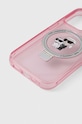 Obal na telefon Karl Lagerfeld iPhone 15 Pro 6.1 KLHMP15LHMRSKCP růžová AA00