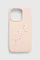 rózsaszín Karl Lagerfeld telefon tok iPhone 15 Pro 6.1'' Uniszex