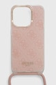 Puzdro na mobil Guess iPhone 15 Pro 6.1" na mobil ružová GUHCP15LHC4SEP