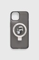 Puzdro na mobil Karl Lagerfeld iPhone 14 / 15 / 13 6.1" na mobil čierna KLHMP14SHMRSKCK
