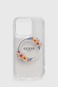 Guess Husă pentru telefon iPhone 15 Pro 6,1" pentru telefon transparent GUHMP15LHFWFCT