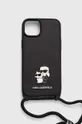 czarny Karl Lagerfeld etui na telefon iPhone 15 Plus / 14 Plus 6.7