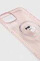 Puzdro na mobil Karl Lagerfeld iPhone 15 Plus / 14 Plus 6.7" KLHMP15MHFCCNOP ružová AA00