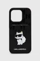 nero Karl Lagerfeld custodia per telefono iPhone 15 Pro 6.1