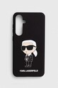 Puzdro na mobil Karl Lagerfeld S24+ S926 na mobil čierna KLHCS24MSNIKBCK