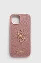 Guess Husă pentru telefon iPhone 15 / 14 / 13 6.1" pentru telefon roz GUHCP15SHG4SGP