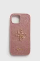 rózsaszín Guess telefon tok iPhone 15 / 14 / 13 6.1