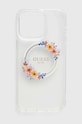 Guess etui na telefon iPhone 15 Pro Max 6.7 na telefon transparentny GUHMP15XHFWFCT