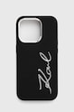 Etui za telefon Karl Lagerfeld iPhone 15 Pro 6.1 za telefon crna KLHCP15LSCMSMVK