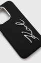 Puzdro na mobil Karl Lagerfeld iPhone 15 Pro 6.1 KLHCP15LSCMSMVK čierna AA00