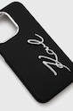 Etui za telefon Karl Lagerfeld iPhone 15 Pro 6.1 KLHCP15LSCMSMVK crna AA00