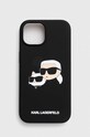 Karl Lagerfeld etui pentru telefon iPhone 15 / 14 / 13 6.1 pentru telefon negru KLHMP15SSKCHPPLK