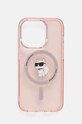 Puzdro na mobil Karl Lagerfeld iPhone 14 Pro 6.1 na mobil ružová KLHMP14LHFCCNOP