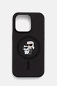 Karl Lagerfeld etui na telefon iPhone 14 Pro 6.1 na telefon czarny KLHMP14LSCMKCRHK