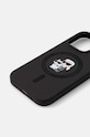 Obal na telefon Karl Lagerfeld iPhone 14 Pro 6.1 KLHMP14LSCMKCRHK černá AA00