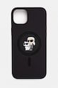 Obal na mobil Karl Lagerfeld iPhone 15 Plus / 14 Plus 6.7 na mobil čierna KLHMP15MSCMKCRHK