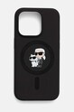 Чехол на телефон Karl Lagerfeld iPhone 15 Pro 6.1 для телефона чёрный KLHMP15LSCMKCRHK