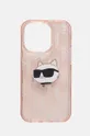 Чохол на телефон Karl Lagerfeld iPhone 14 Pro 6.1 для телефону рожевий KLHCP14LHKLPCHP