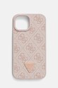 Puzdro na mobil Guess iPhone 15 / 14 / 13 6.1 na mobil ružová GUHCP15SP4TDPP