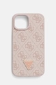 Guess Husă pentru telefon iPhone 15 / 14 / 13 6.1 pentru telefon roz GUHCP15SP4TDPP