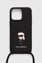 Karl Lagerfeld Husă pentru telefon iPhone 15 Pro Max 6.7 KLHCP15XSASKNPSK negru AA00