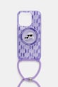 Obal na telefon Karl Lagerfeld iPhone 15 Pro 6.1" na mobil fialová KLHMP15LHCKCKLCU