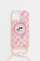 Karl Lagerfeld etui na telefon iPhone 15 / 14 / 13 6.1" na telefon różowy KLHMP15SHCKCKLCP