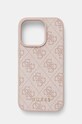 Θήκη κινητού Guess iPhone 16 Pro 6.3 για τηλέφωνο ροζ GUHCP16LG4GFPI