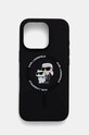 Θήκη κινητού Karl Lagerfeld iPhone 16 Pro 6.3 για τηλέφωνο μαύρο KLHMP16LSCMKCRHK
