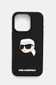 Etui za telefon Karl Lagerfeld iPhone 16 Pro 6.3 Za telefon črna KLHMP16LSKHPPLK