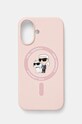 Karl Lagerfeld etui na telefon iPhone 16 6.1 na telefon różowy KLHMP16SSCMKCRHP