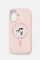 Karl Lagerfeld etui na telefon iPhone 16 6.1 na telefon różowy KLHMP16SSCMKCRHP