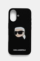 Чохол на телефон Karl Lagerfeld iPhone 16 6.1 для телефону чорний KLHMP16SSKHPPLK