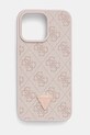 Guess etui pentru telefon iPhone 15 Pro Max 6.7 cu modele roz GUHCP15XP4TDPP