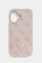 Etui za telefon Guess iPhone 16 6.1 za telefon roza GUHCP16SP4TDPP