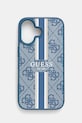 Puzdro na mobil Guess iPhone 16 6.1 na mobil modrá GUHMP16SP4RPSB